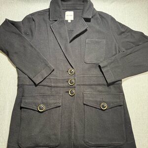 NIC+ZOE Black Tailored Button-Front Blazer